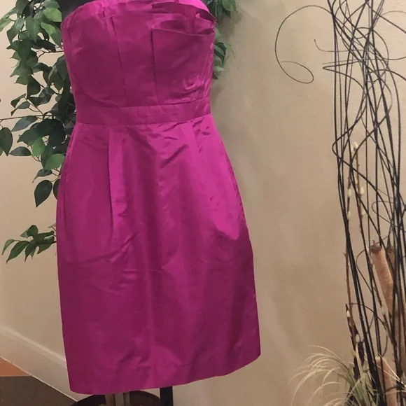 J.Crew Strapless Silk A-Line Dress. Preowned - Picture 2 of 5